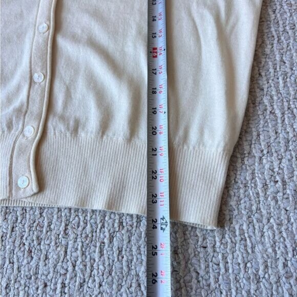 AYR The Airport Merino Wool Cream Cardigan - Picture 11 of 11